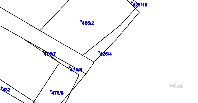 Parcela st. 426/4 v KÚ Branišov u Zdíkovce, Katastrální mapa