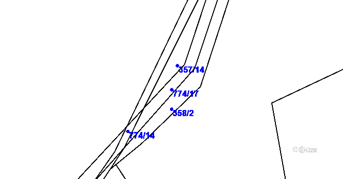 Parcela st. 774/17 v KÚ Branišov u Zdíkovce, Katastrální mapa