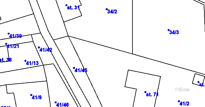 Parcela st. 48 v KÚ Hodonín u Zdíkovce, Katastrální mapa