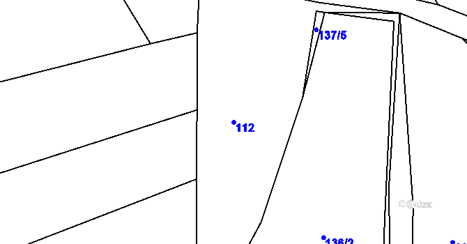 Parcela st. 112 v KÚ Hodonín u Zdíkovce, Katastrální mapa