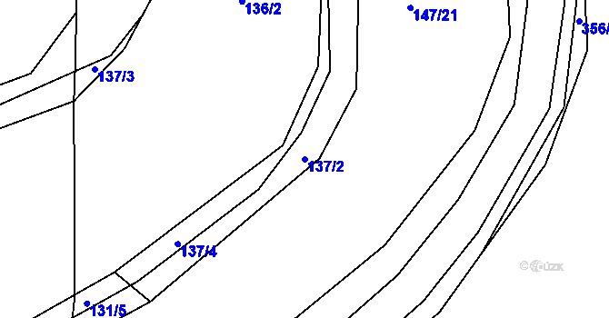 Parcela st. 137/2 v KÚ Hodonín u Zdíkovce, Katastrální mapa