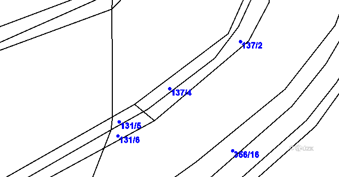 Parcela st. 137/4 v KÚ Hodonín u Zdíkovce, Katastrální mapa
