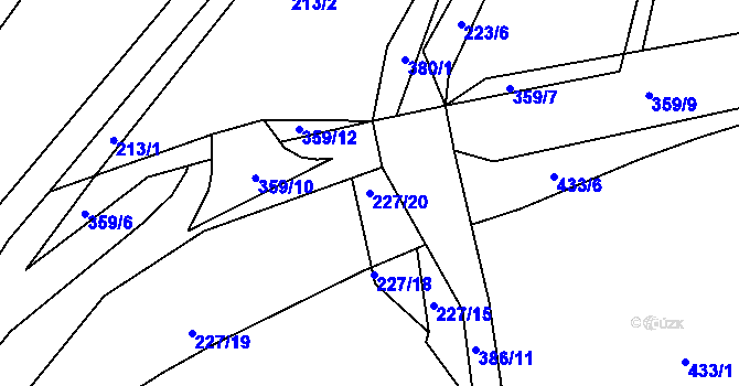 Parcela st. 227/20 v KÚ Zdíkovec, Katastrální mapa