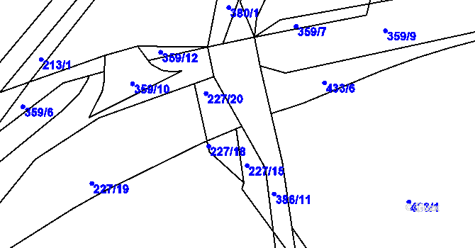 Parcela st. 227/21 v KÚ Zdíkovec, Katastrální mapa