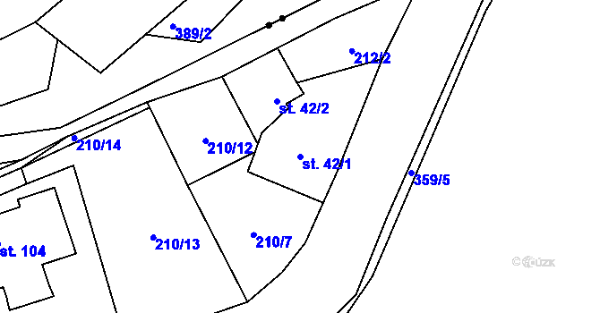 Parcela st. 42/1 v KÚ Zdíkovec, Katastrální mapa