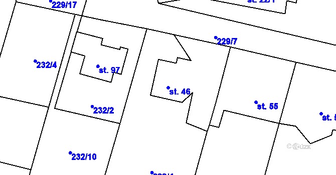 Parcela st. 46 v KÚ Zdíkovec, Katastrální mapa