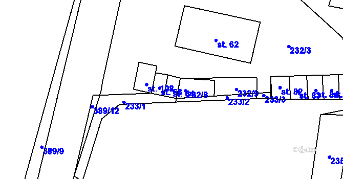 Parcela st. 64 v KÚ Zdíkovec, Katastrální mapa