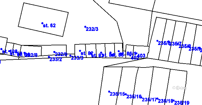 Parcela st. 84 v KÚ Zdíkovec, Katastrální mapa