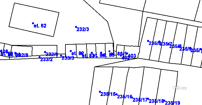Parcela st. 85 v KÚ Zdíkovec, Katastrální mapa
