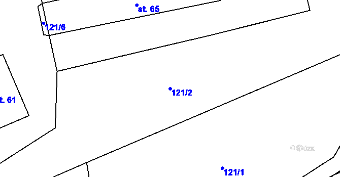 Parcela st. 121/2 v KÚ Zdíkovec, Katastrální mapa