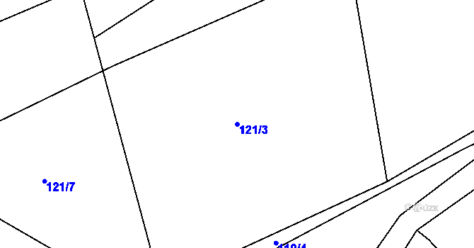 Parcela st. 121/3 v KÚ Zdíkovec, Katastrální mapa