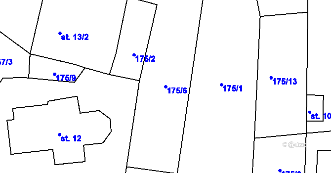 Parcela st. 175/6 v KÚ Zdíkovec, Katastrální mapa