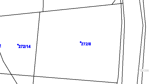 Parcela st. 272/8 v KÚ Zdíkovec, Katastrální mapa