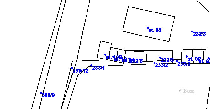 Parcela st. 108 v KÚ Zdíkovec, Katastrální mapa