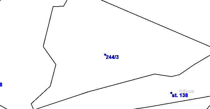 Parcela st. 244/3 v KÚ Zdíkovec, Katastrální mapa