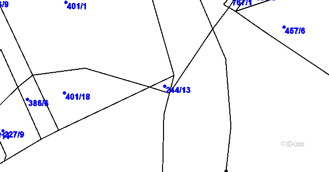 Parcela st. 244/13 v KÚ Zdíkovec, Katastrální mapa