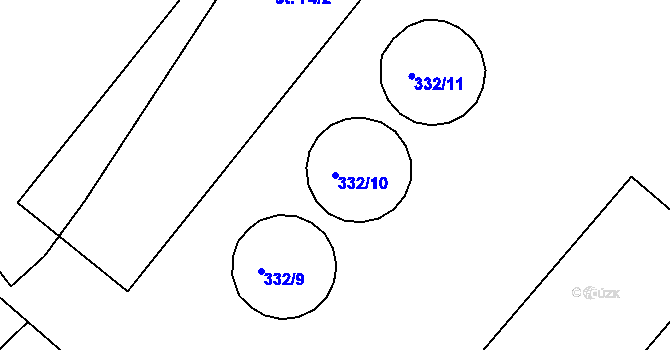 Parcela st. 332/10 v KÚ Zdíkovec, Katastrální mapa