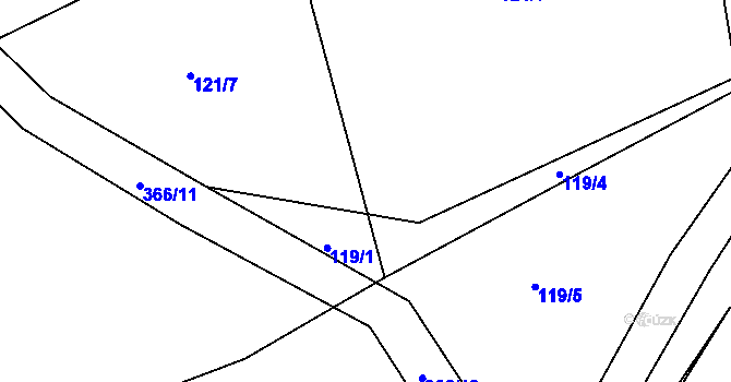 Parcela st. 121/8 v KÚ Zdíkovec, Katastrální mapa