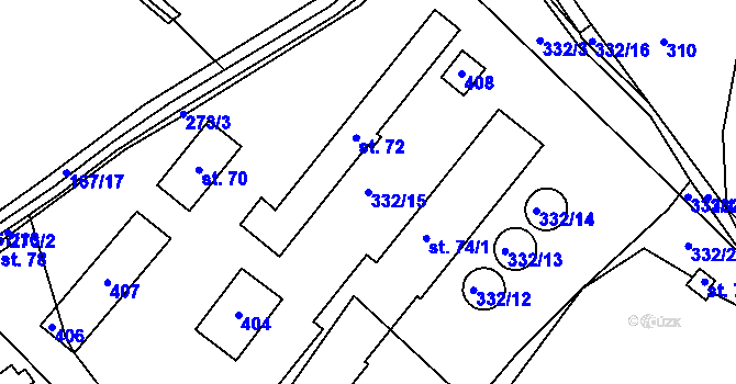 Parcela st. 332/15 v KÚ Zdíkovec, Katastrální mapa