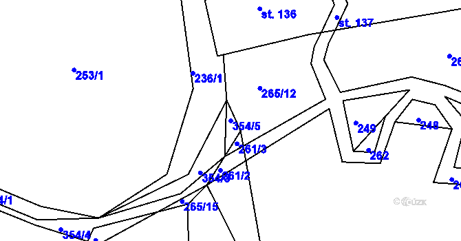 Parcela st. 354/5 v KÚ Zdíkovec, Katastrální mapa