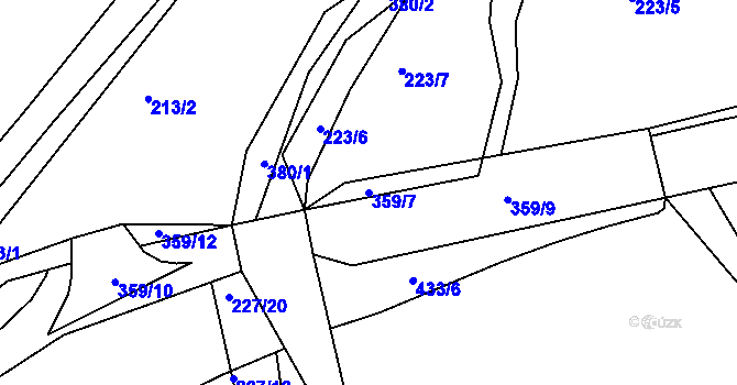 Parcela st. 359/7 v KÚ Zdíkovec, Katastrální mapa