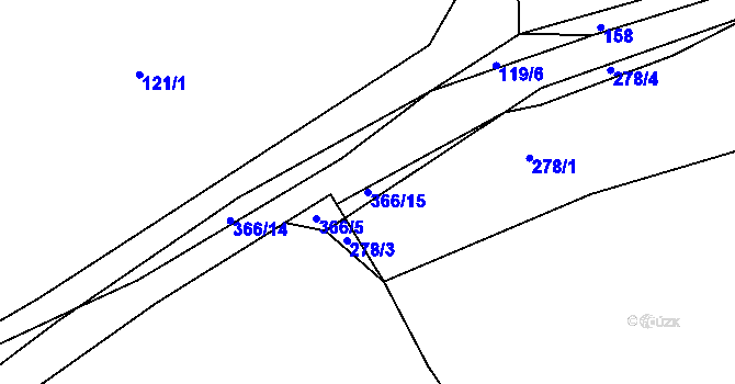 Parcela st. 366/15 v KÚ Zdíkovec, Katastrální mapa