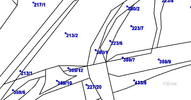 Parcela st. 380/1 v KÚ Zdíkovec, Katastrální mapa