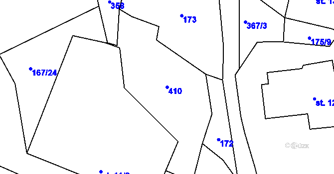 Parcela st. 410 v KÚ Zdíkovec, Katastrální mapa