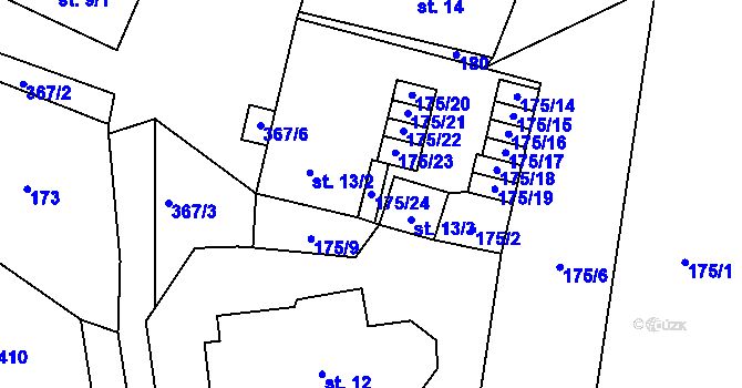 Parcela st. 175/24 v KÚ Zdíkovec, Katastrální mapa