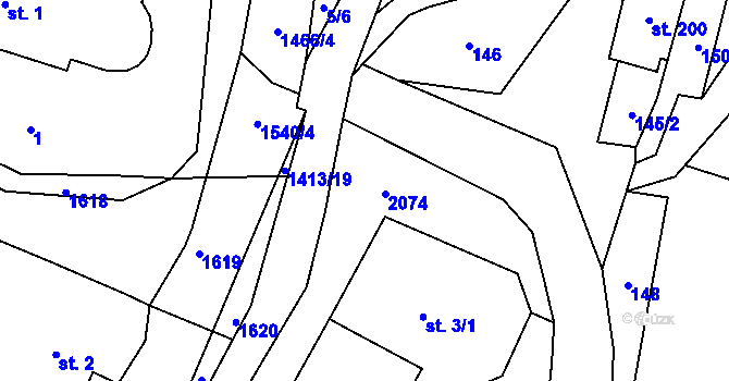 Parcela st. 3/4 v KÚ Zdislava, Katastrální mapa