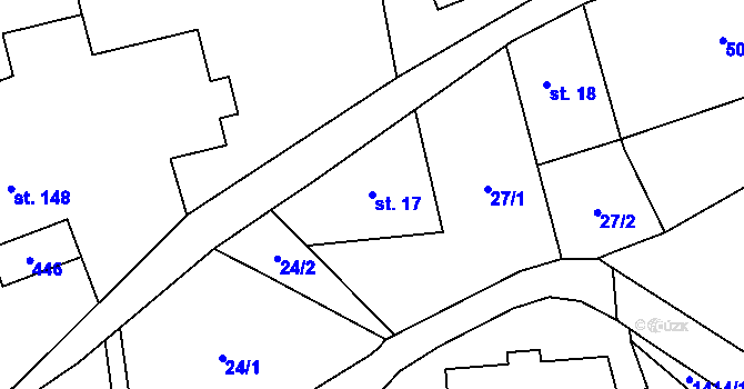 Parcela st. 17 v KÚ Zdislava, Katastrální mapa