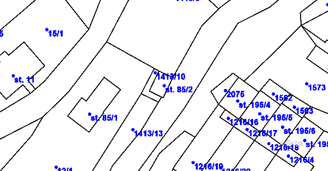 Parcela st. 85/2 v KÚ Zdislava, Katastrální mapa