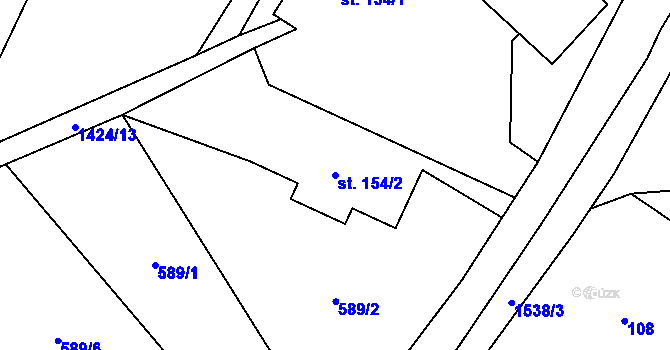 Parcela st. 154/2 v KÚ Zdislava, Katastrální mapa