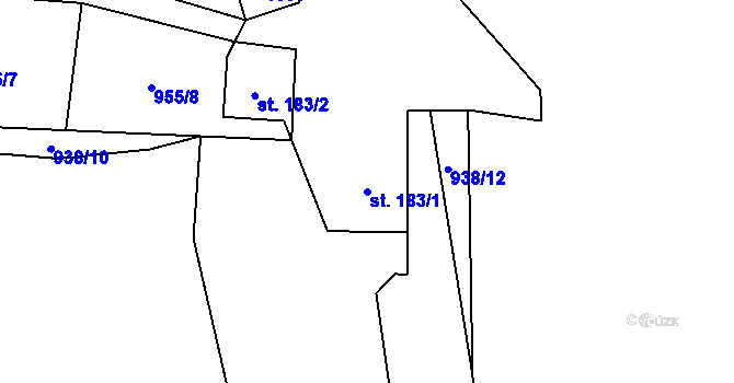 Parcela st. 183/1 v KÚ Zdislava, Katastrální mapa
