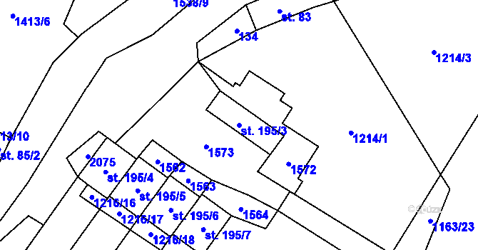Parcela st. 195/3 v KÚ Zdislava, Katastrální mapa