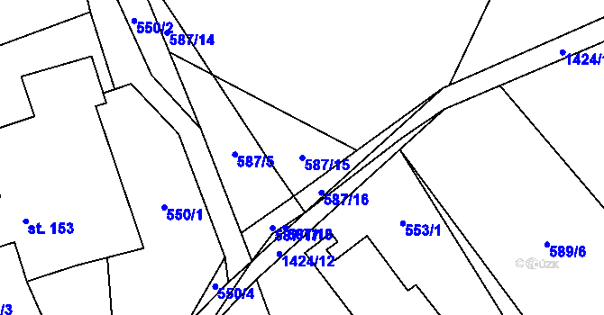 Parcela st. 587/15 v KÚ Zdislava, Katastrální mapa