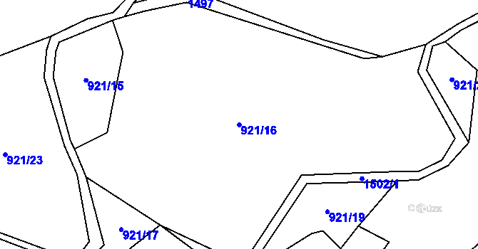 Parcela st. 921/16 v KÚ Zdislava, Katastrální mapa