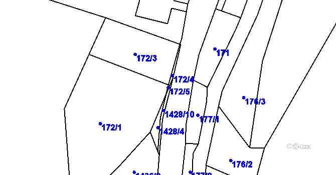 Parcela st. 172/5 v KÚ Zdislava, Katastrální mapa