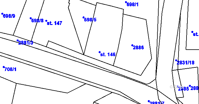 Parcela st. 146 v KÚ Zdislavice u Vlašimi, Katastrální mapa