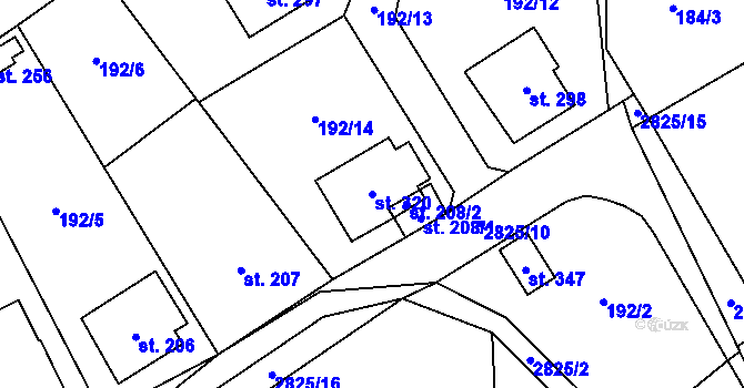 Parcela st. 320 v KÚ Zdislavice u Vlašimi, Katastrální mapa