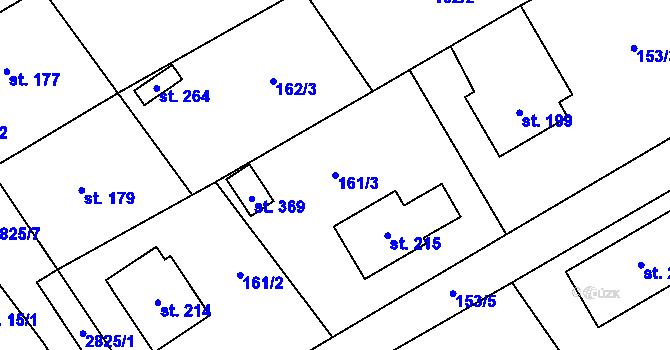 Parcela st. 161/3 v KÚ Zdislavice u Vlašimi, Katastrální mapa