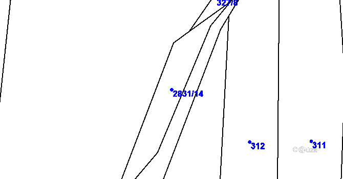 Parcela st. 2831/14 v KÚ Zdislavice u Vlašimi, Katastrální mapa