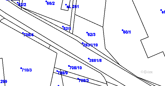 Parcela st. 2831/19 v KÚ Zdislavice u Vlašimi, Katastrální mapa