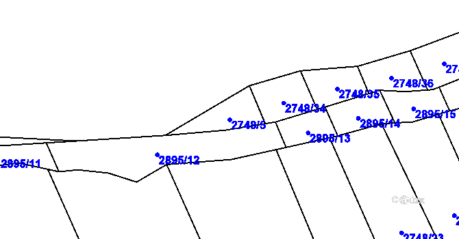 Parcela st. 2748/5 v KÚ Zdislavice u Vlašimi, Katastrální mapa