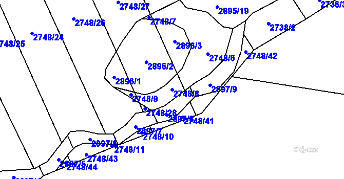 Parcela st. 2748/8 v KÚ Zdislavice u Vlašimi, Katastrální mapa