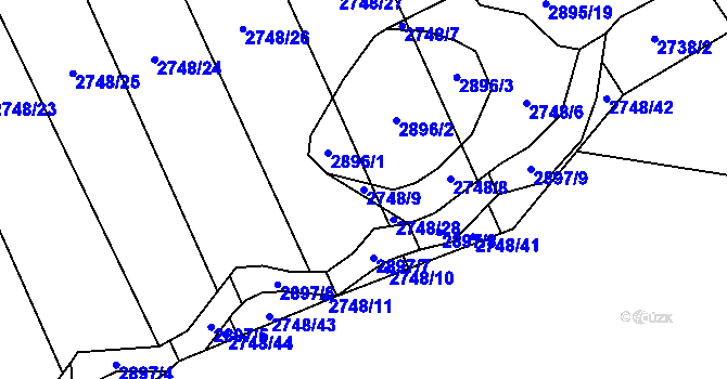 Parcela st. 2748/9 v KÚ Zdislavice u Vlašimi, Katastrální mapa