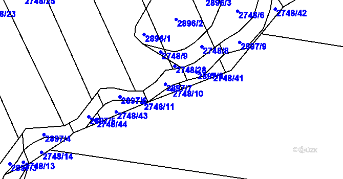 Parcela st. 2748/10 v KÚ Zdislavice u Vlašimi, Katastrální mapa