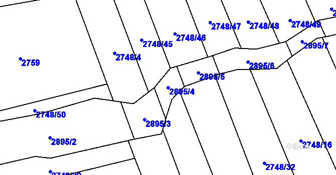 Parcela st. 2895/4 v KÚ Zdislavice u Vlašimi, Katastrální mapa
