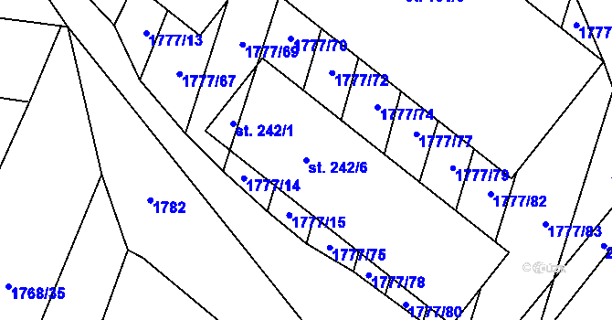 Parcela st. 242/6 v KÚ Zdislavice u Vlašimi, Katastrální mapa