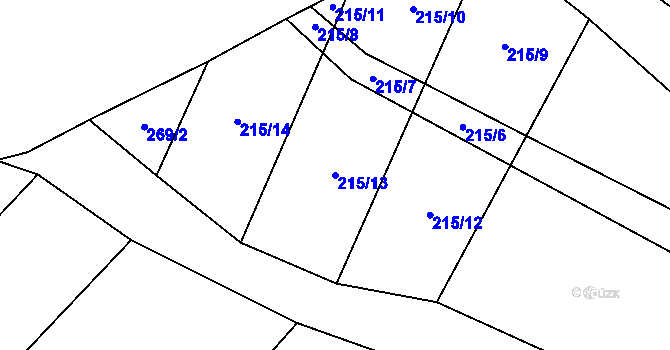 Parcela st. 215/13 v KÚ Zdislavice u Vlašimi, Katastrální mapa